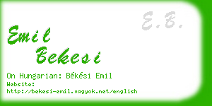 emil bekesi business card